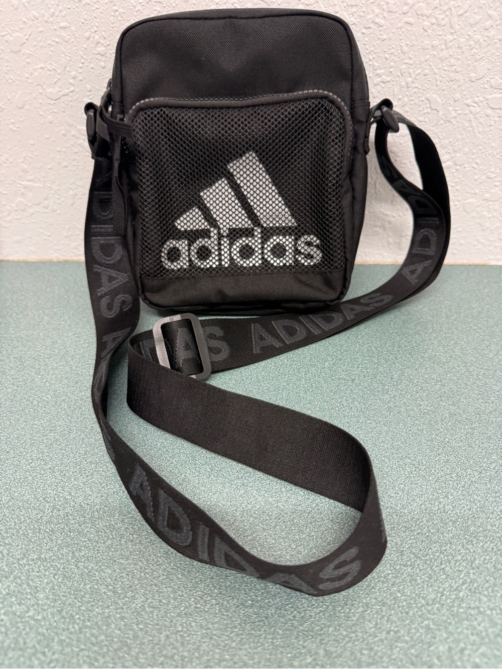 adidas Black Crossbody Bag with Front Mesh Pocket - Picture 9 of 14